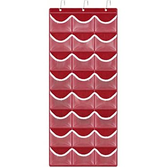 24-Pocket Hat Organizer with 3 Hooks, Easy Install, Durable Fabric