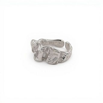 Women's Textured Adjustable Ring with Organic Sculpted Design