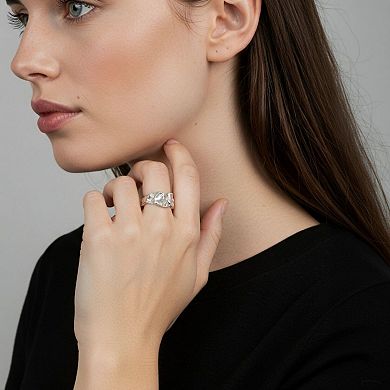 Women's Textured Adjustable Ring with Organic Sculpted Design