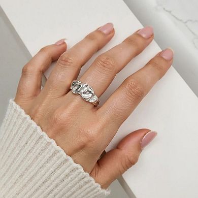 Women's Textured Adjustable Ring with Organic Sculpted Design