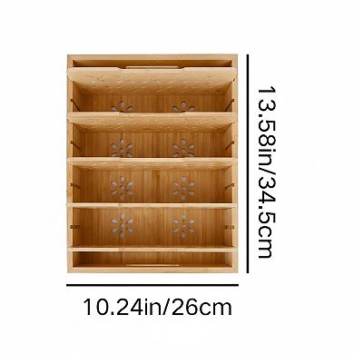 Bamboo Storage Tray with 5 Custom Dividers Deep Drawer Organizer for Kitchen Office Living Room