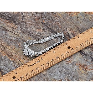 Crystals Elements Black Spotted Exotic Leopard Cheetah Costume Bangle Bracelet