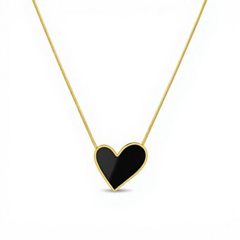 Heart Pendant Necklace with Enamel Finish Minimalist Chain Jewelry for Everyday Layering