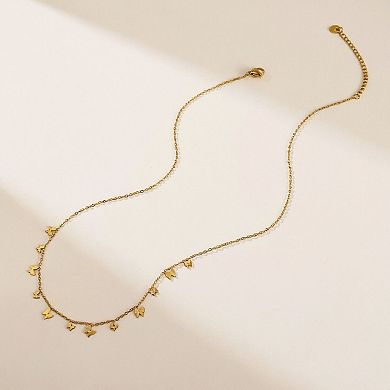 Butterfly Charm Necklace with Delicate Miniature Pendant Accents and Dainty Chain Design