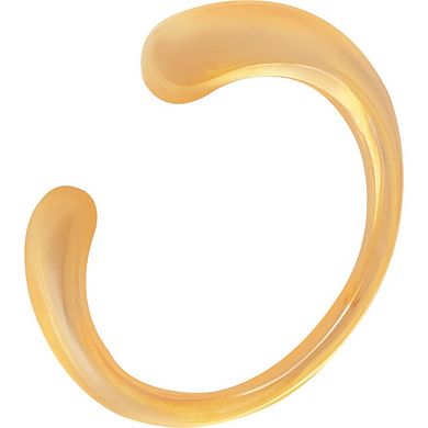 Women's Minimalist Adjustable Gold Tone Open Ring with Smooth Curved Design