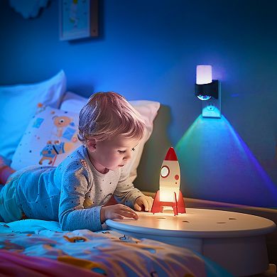 1W Integrated LED Plug In Night Light Color Changing Slant Base Frosted Top + Lens Bottom 1 Pack