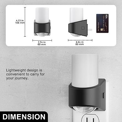 1W Integrated LED Plug In Night Light Color Changing Slant Base Frosted Top + Lens Bottom 1 Pack