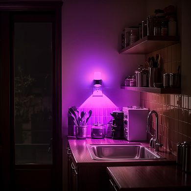 1W Integrated LED Plug In Night Light Color Changing Slant Base Frosted Top + Lens Bottom 1 Pack