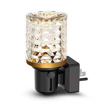 1W Integrated LED Plug In Night Light White 5000K Diamond Crystal Shade Adjustable Light 1 Pack