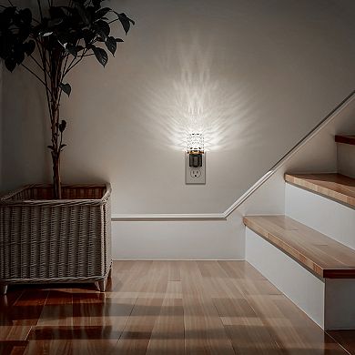 1W Integrated LED Plug In Night Light White 5000K Diamond Crystal Shade Adjustable Light 1 Pack