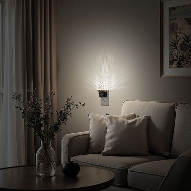 1W Integrated LED Plug In Night Light White 5000K Diamond Crystal Shade Adjustable Light 1 Pack