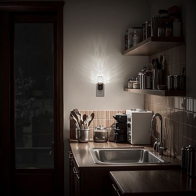 1W Integrated LED Plug In Night Light White 5000K Diamond Crystal Shade Adjustable Light 1 Pack