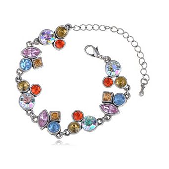Women Charm Link Bracelet Multicolor Birthstone Crystal for Fine Fashion Jewelry Ideal for Christmas