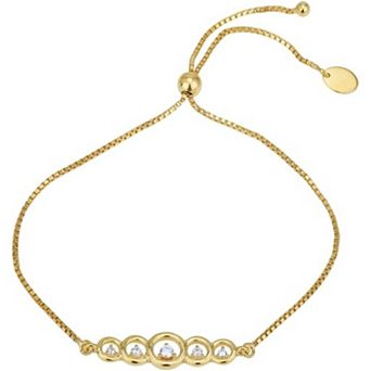 KSIZUIS 18K gold-plated adjustable polo bracelet, set with cubic zirconia stones