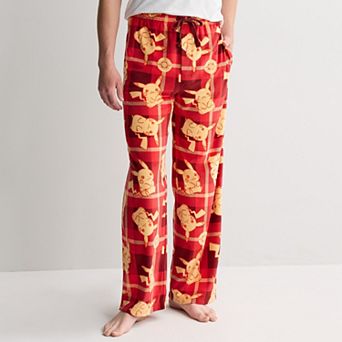 Men's Pokémon Pikachu Red Plaid Pajama Pants