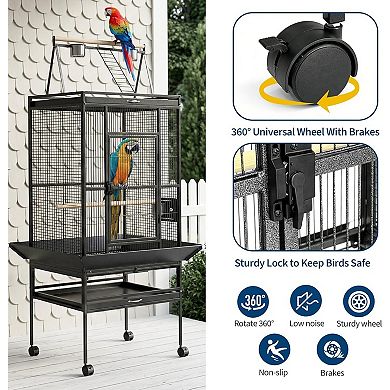 ANIXOL Rolling Stand Spacious Bird Cage
