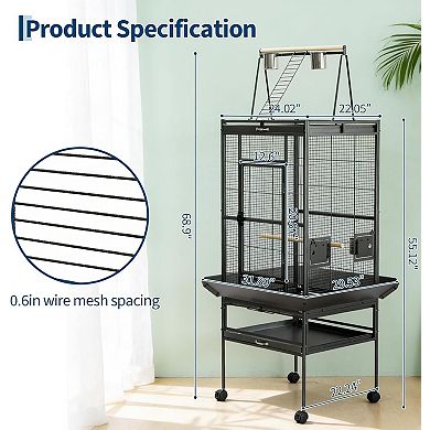 ANIXOL Rolling Stand Spacious Bird Cage