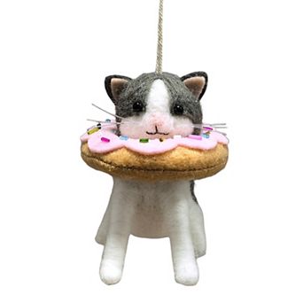 St. Nicholas Square® Cat in Donut Felted Christmas Ornament