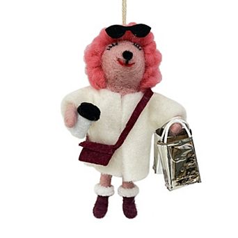 St. Nicholas Square® Wool & Polyester Felted Poodle Christmas Ornament with Loop for Hanging