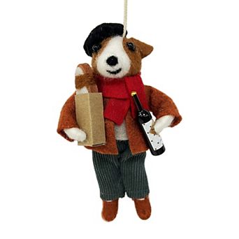 St. Nicholas Square® French Dog Carrying Bread Christmas Ornament