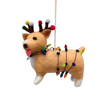 St. Nicholas Square® Festive Corgi Felt Christmas Ornament