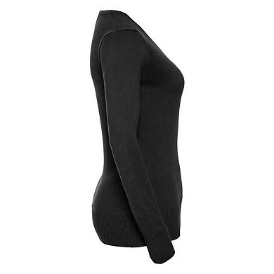 Russell Collection Womens/Ladies Marl V Neck Sweatshirt