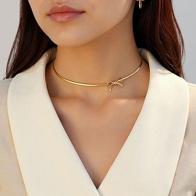 Bow Accent Chain Necklace Minimalist Ribbon Design Delicate Lightweight Jewelry