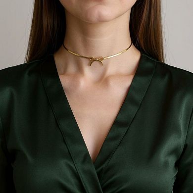 Bow Accent Chain Necklace Minimalist Ribbon Design Delicate Lightweight Jewelry