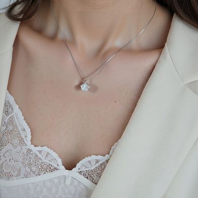 Women's Irregular Shell Pendant Necklace with Delicate Chain and Minimalist Design