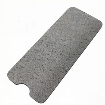 KSIZUIS Extra Long Non-Slip Bathtub Mat40"x16"Grey PVC,Quick-Drying with Drain Holes,No Suction Cups