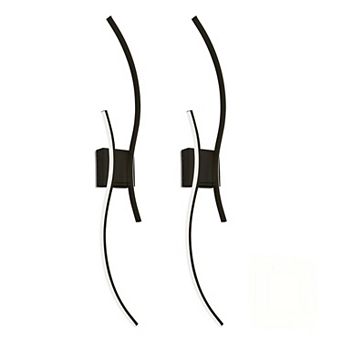 39.3 in Rechargeable Smart Wall Lights 2 Pack Matte Black Dual Wave APP Remote RGBCW Music Sync