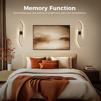 39.3in Rechargeable Smart Wall Lights 2 Pack Matte Black Dual Wave APP Remote RGBCW Music Sync