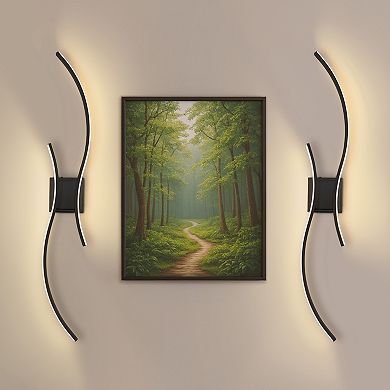 39.3in Rechargeable Smart Wall Lights 2 Pack Matte Black Dual Wave APP Remote RGBCW Music Sync