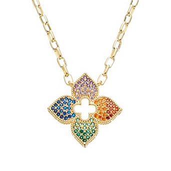 Juvell 18k Gold Flash Plated Topaz Pendant Necklace