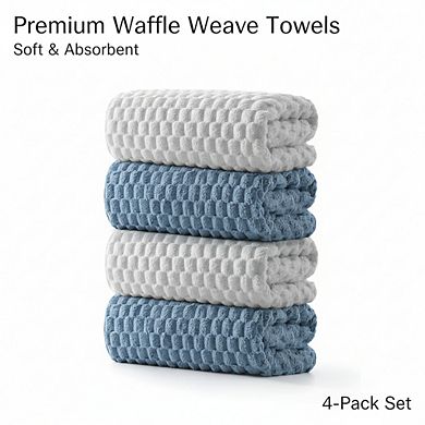 KSIZUIS 4-Pack 27"x55" Microfiber Bath Towels-Absorbent,Quick Drying,Soft for Gym & Spa