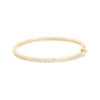 Juvell 18k Gold Flash Plated Cubic Zirconia Bangle Bracelet