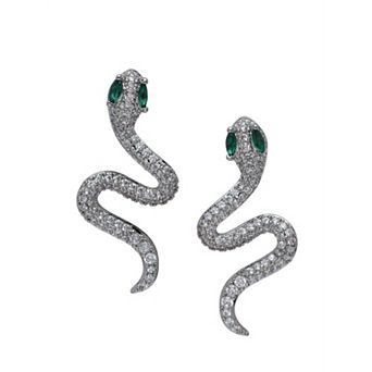 AGP PARIS Pavé Serpent Drop Earrings