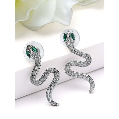 AGP PARIS Pavé Serpent Drop Earrings