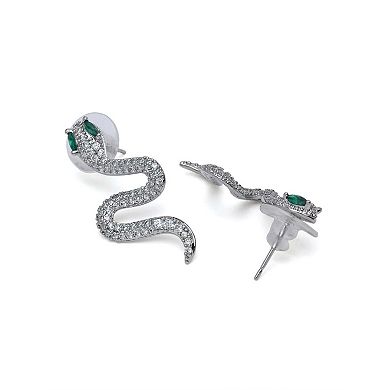 AGP PARIS Pavé Serpent Drop Earrings