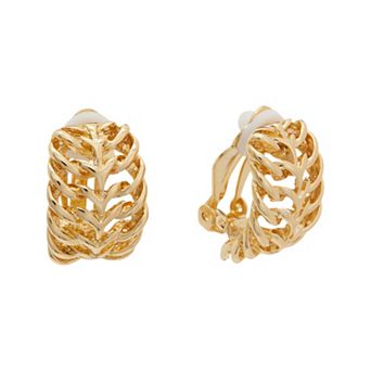 Juvell 18k Gold Flash Plated Fancy Clip-On Earrings