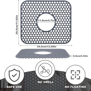 Silicone Sink Protectors for Kitchen Sink with Center Drain,13.58 x 11.6inch