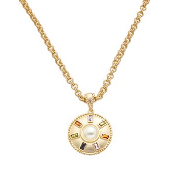 Juvell 18k Gold Flash Plated Topaz Pendant Necklace