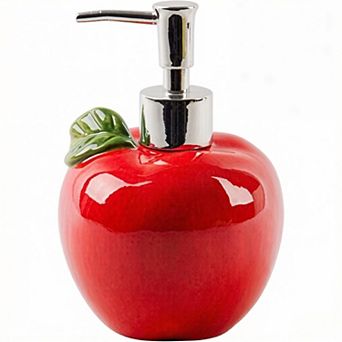 KSIZUIS Refillable 14oz Kitchen & Bathroom Soap Dispenser - Apple Shape Lotion Bottle