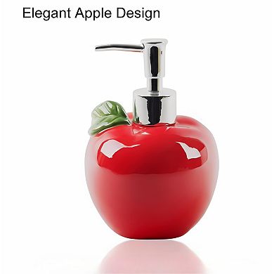 KSIZUIS Refillable 14oz Kitchen & Bathroom Soap Dispenser - Apple Shape Lotion Bottle
