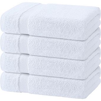 KSIZUIS 4-Pack 100% Cotton 27"x54"650GSM Bath Towels - Extra Absorbent Soft White