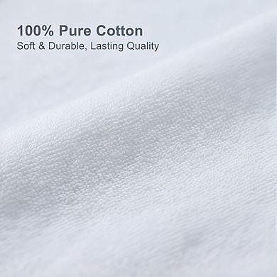 KSIZUIS 4-Pack 100% Cotton 27"x54"650GSM Bath Towels - Extra Absorbent Soft White