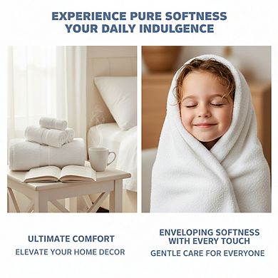 KSIZUIS 4-Pack 100% Cotton 27"x54"650GSM Bath Towels - Extra Absorbent Soft White