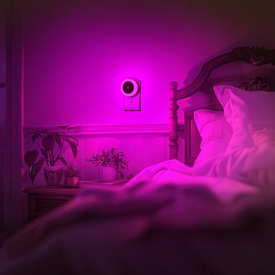 0.6W Plug in Integrated LED Night Light with Light Sensor Purple 4 Pack