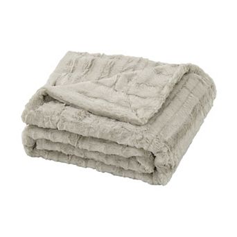 Home Soft Things Derby Double Sided Faux Fur Throw Blanket