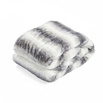 Home Soft Things Shar Pei Stripe Faux Fur Throw Blanket